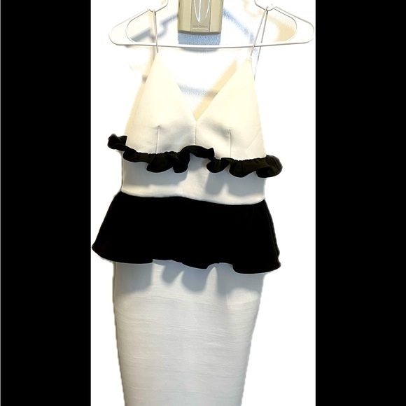 Asos white and black peplum midi dress - Picture 5 of 6